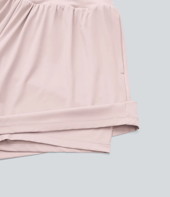 SoftlyZero Airy Super High Waisted 2-in-1 InstantCool Yoga Plus Size Shorts 7" with Pockets