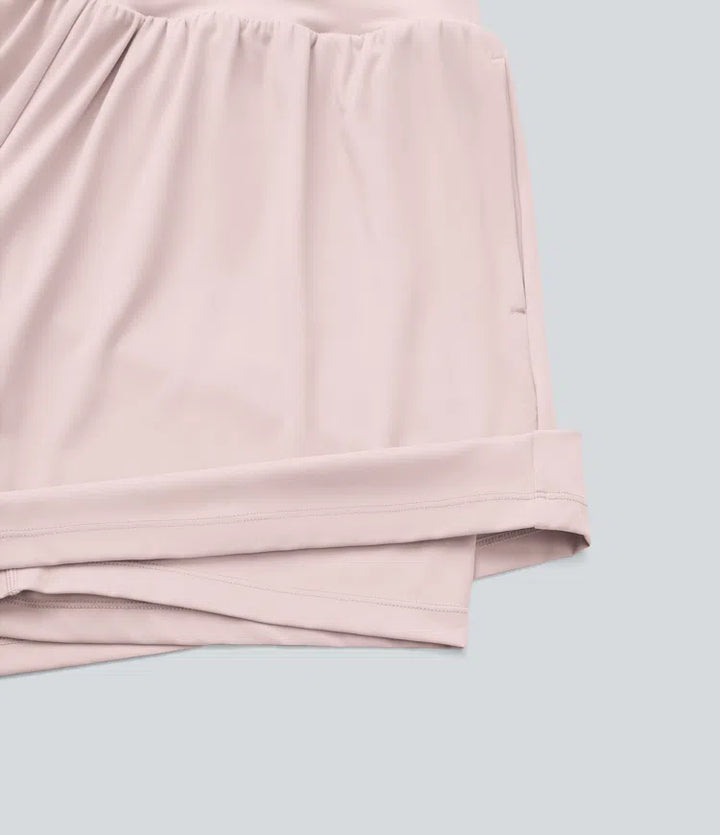 SoftlyZero Airy Super High Waisted 2-in-1 InstantCool Yoga Plus Size Shorts 7" with Pockets