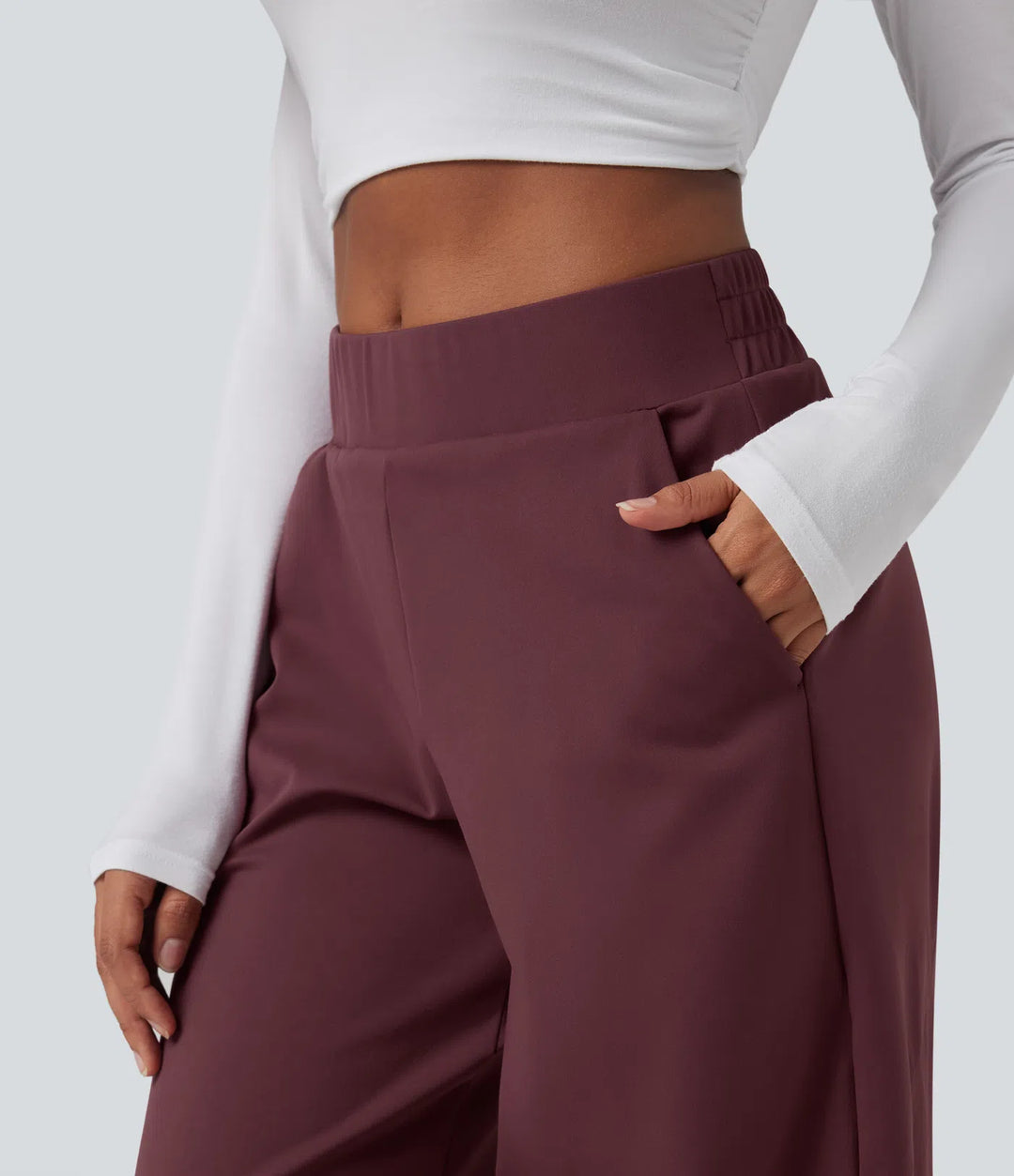 DayStretch Mid Rise Casual Barrel Leg Baggy 7/8 Pants with Pockets