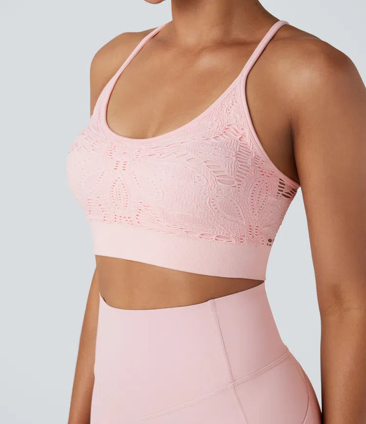 Seamless Flow Low Support Cut Out Yoga Sports Bra