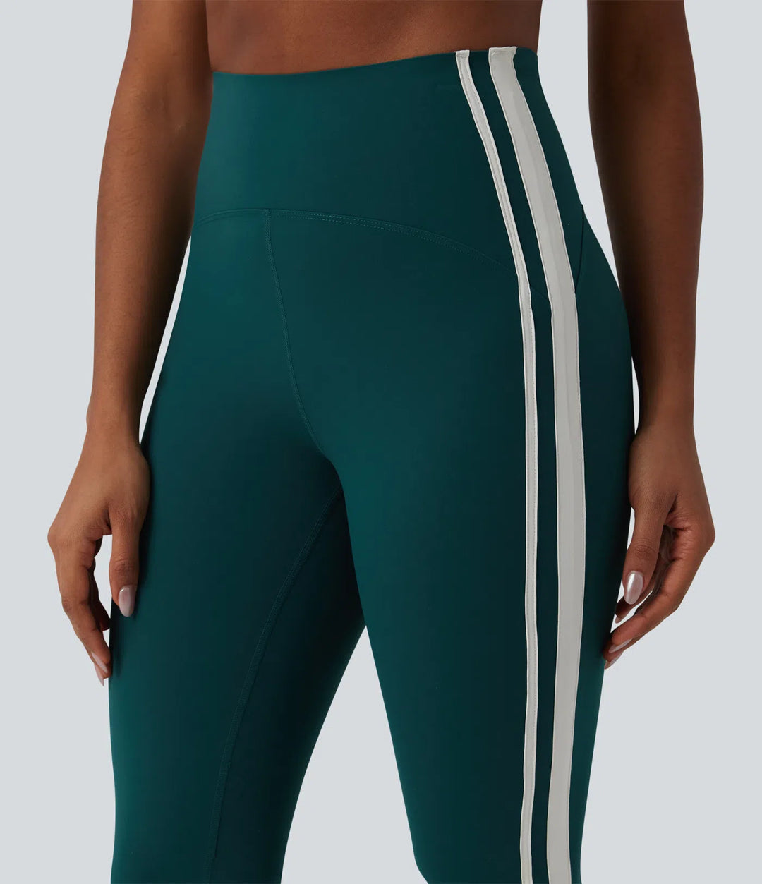 Halara UltraSculpt High-waisted Tummy Control Side Stripe Yoga 7/8 Flare Leggings