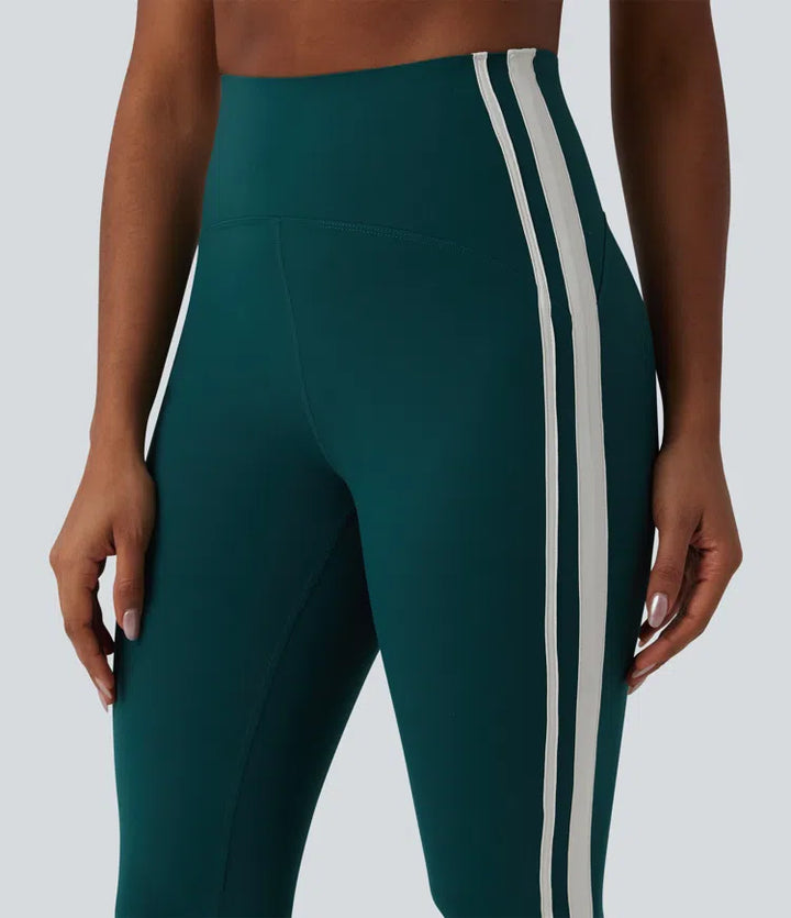 Halara UltraSculpt High-waisted Tummy Control Side Stripe Yoga 7/8 Flare Leggings