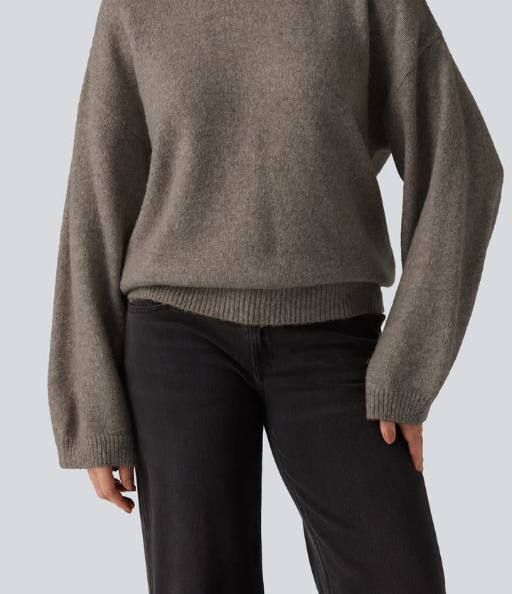 Stand Collar Long Sleeve Work Sweater
