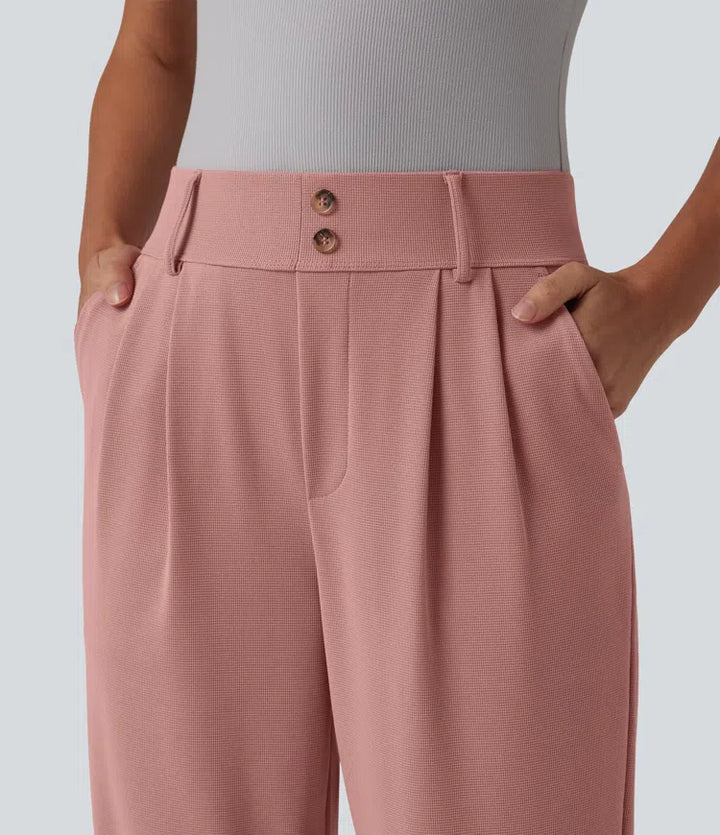 Halara Flex High Waisted Tapered Waffle Work Pants with Pockets