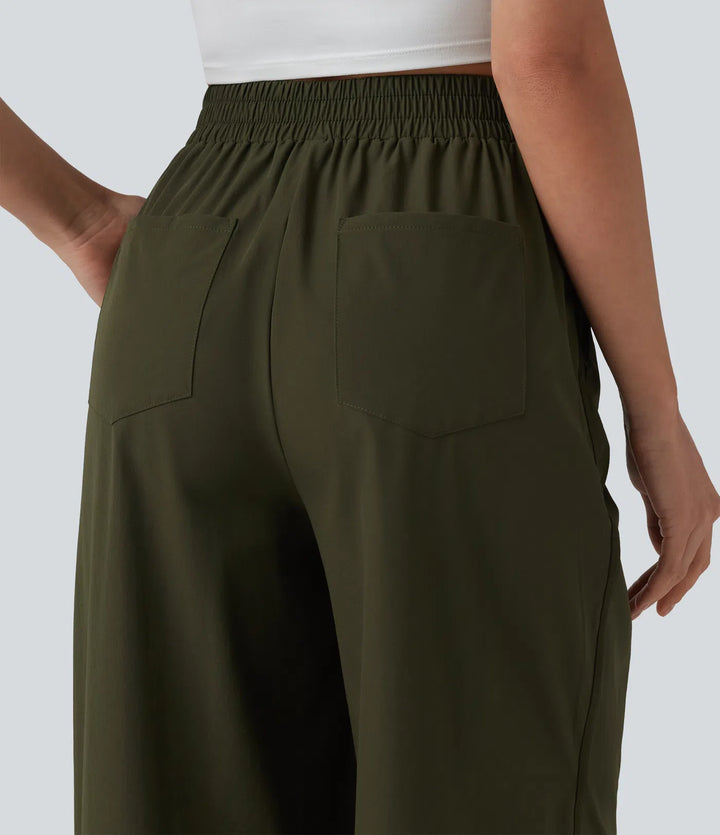 High Waisted Wide Leg Baggy Casual Pants with Pockets