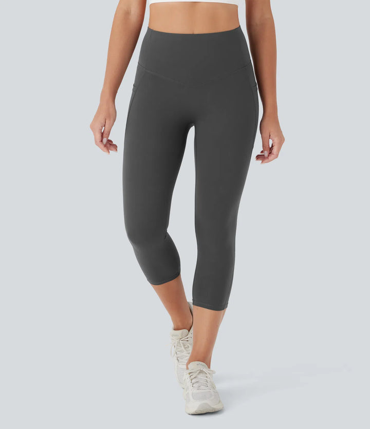 Halara UltraSculpt High Waisted Butt Lifting Tummy Control Pocket Shaping Capri Training Leggings
