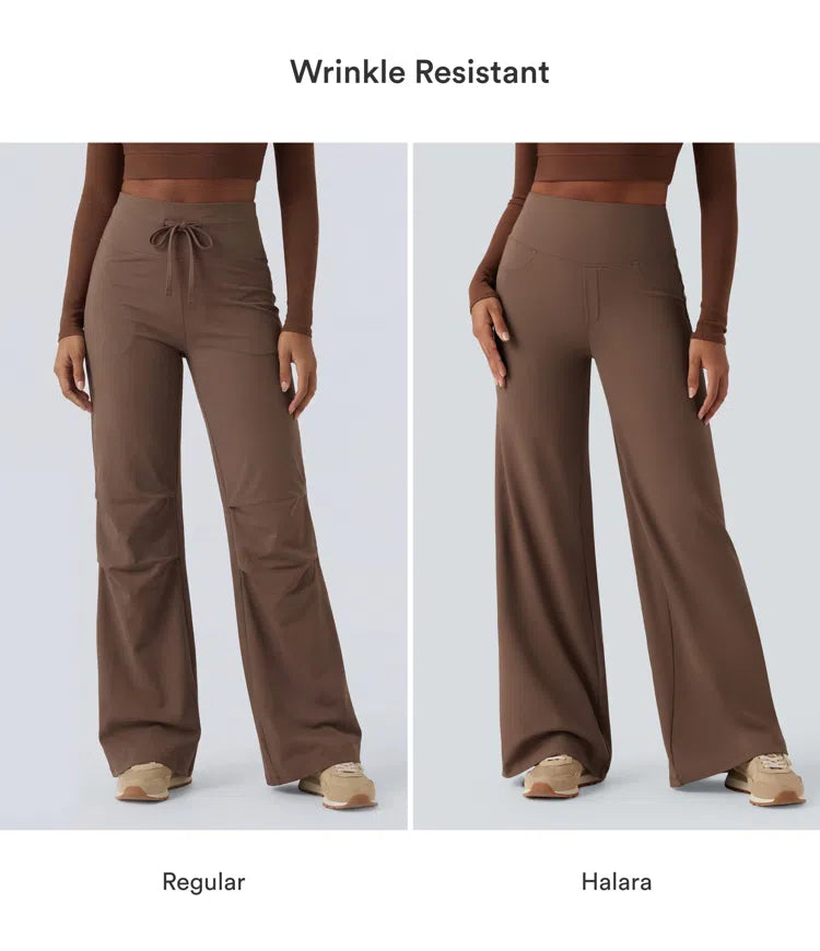 DayStretch High Waisted Tummy Control Wide Leg Baggy Yoga Pants with Pockets
