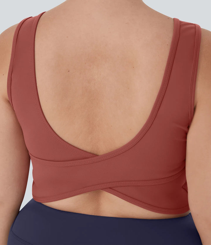 U Neck Crossover Plus Size Barre Ballet Dance Tank Top