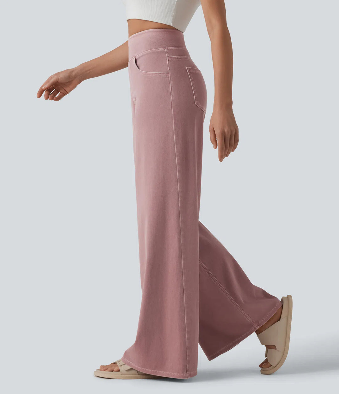 Halara Flex High Waisted Wide Leg Colorful Casual Jeans with Pockets