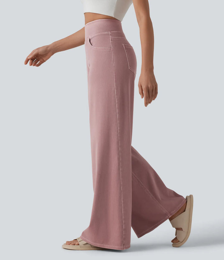 Halara Flex High Waisted Wide Leg Colorful Casual Jeans with Pockets