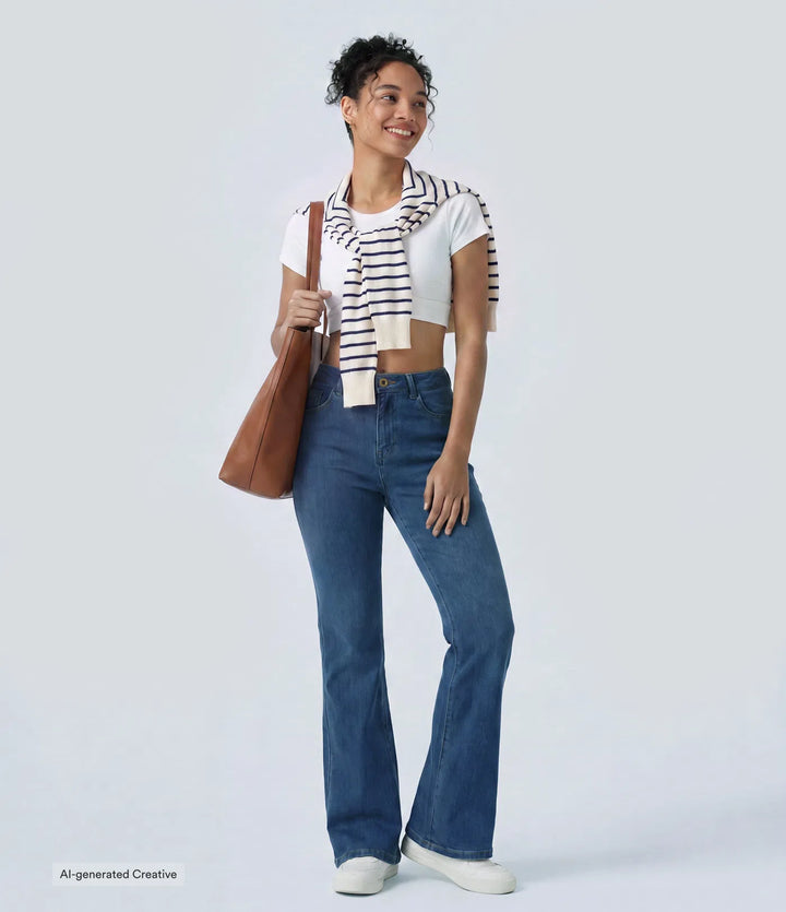 Halara Flex Mid Rise Pockets Casual Bootcut Jeans
