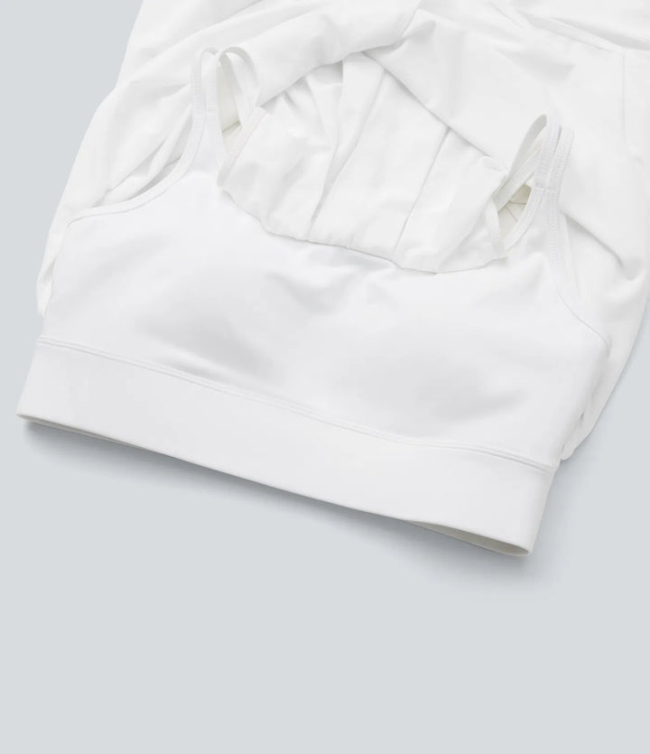 Double Straps Pleated Quick Dry Yoga Cami Top