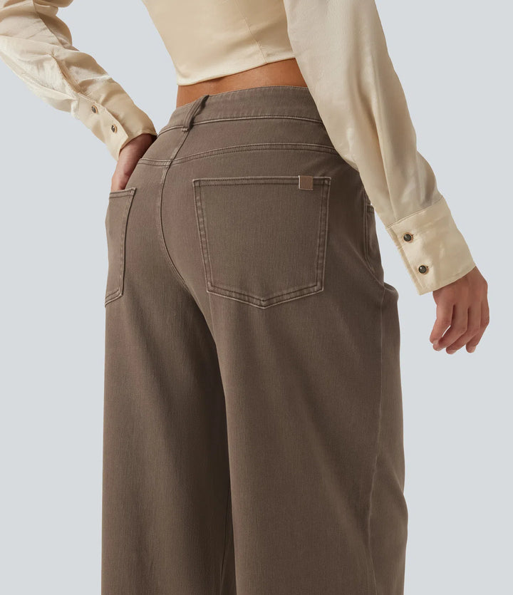 Halara Flex Low Rise Wide Leg Casual Jeans with Pockets