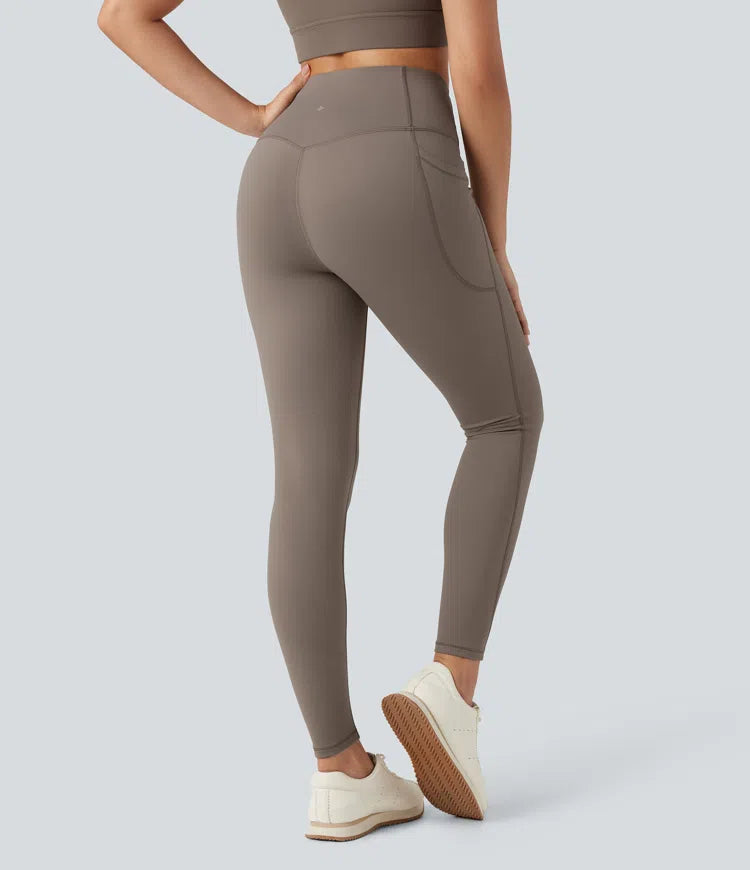 Halara Ultrasculpt Heat High Waisted Tummy Control Fleece Yoga Leggings with Pockets