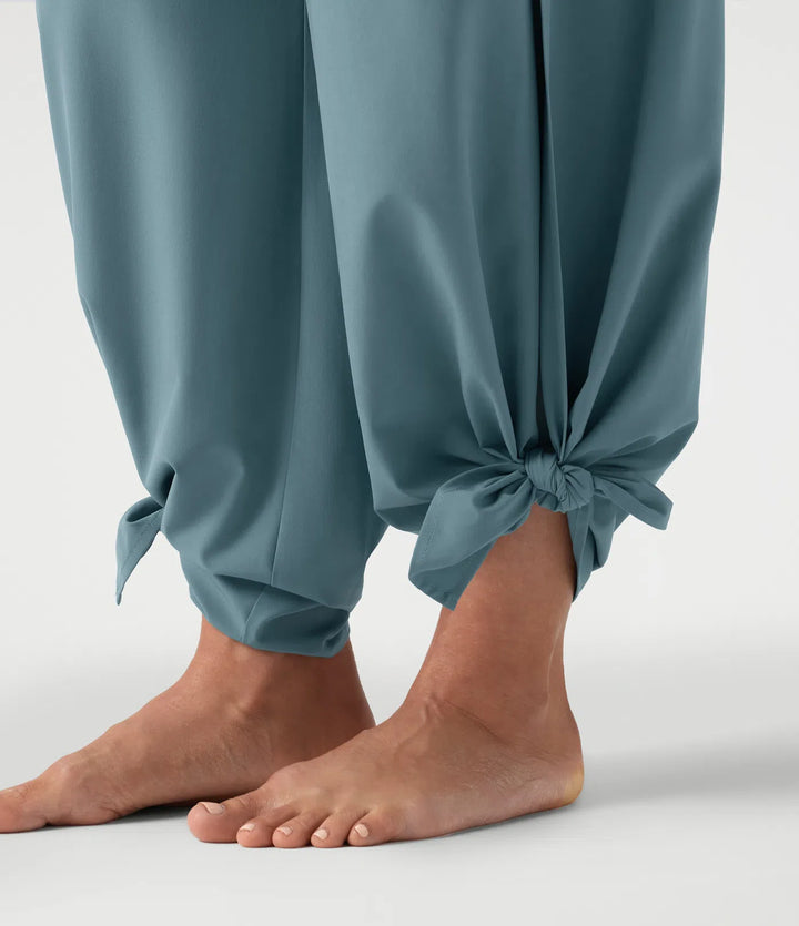 Breezeful High Waisted Ruched Split Quick Dry Resort Flowy Pants with Pockets