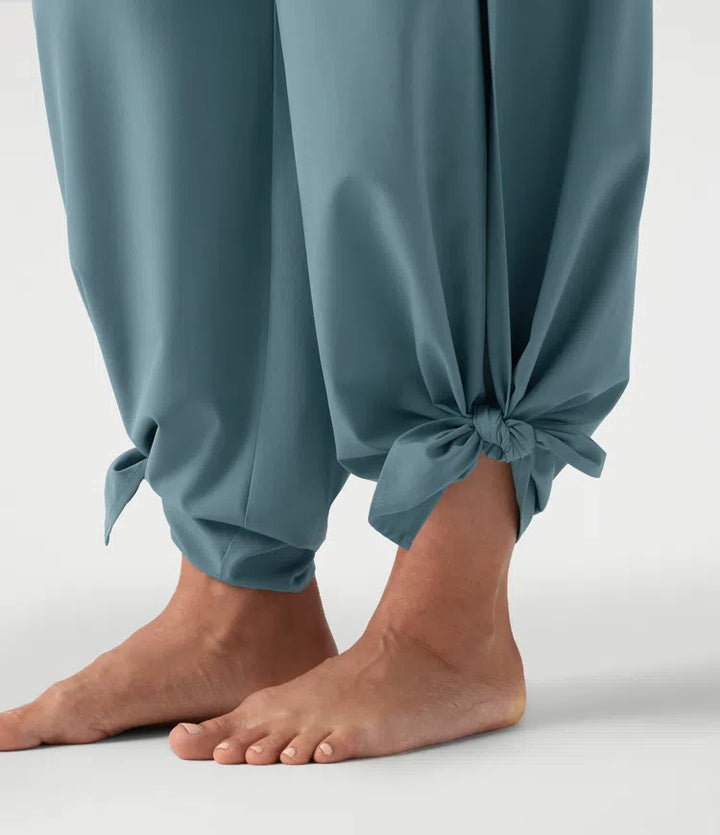 Breezeful High Waisted Ruched Split Quick Dry Resort Flowy Pants with Pockets