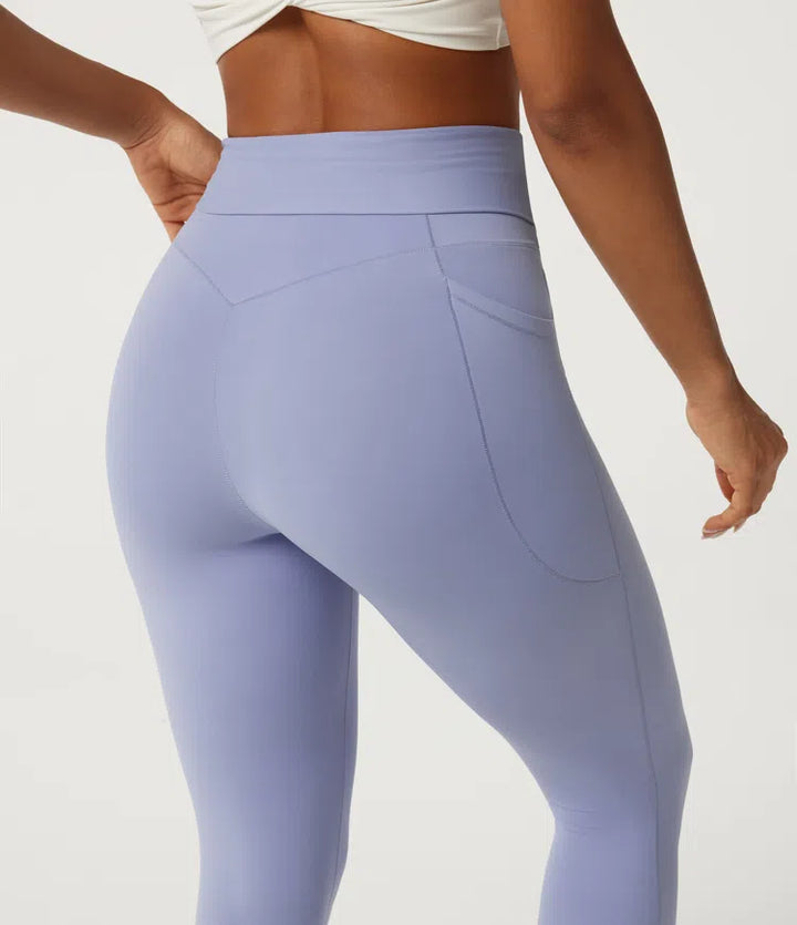 SoftlyZero High Waisted Tie Front Yoga Leggings with Pockets