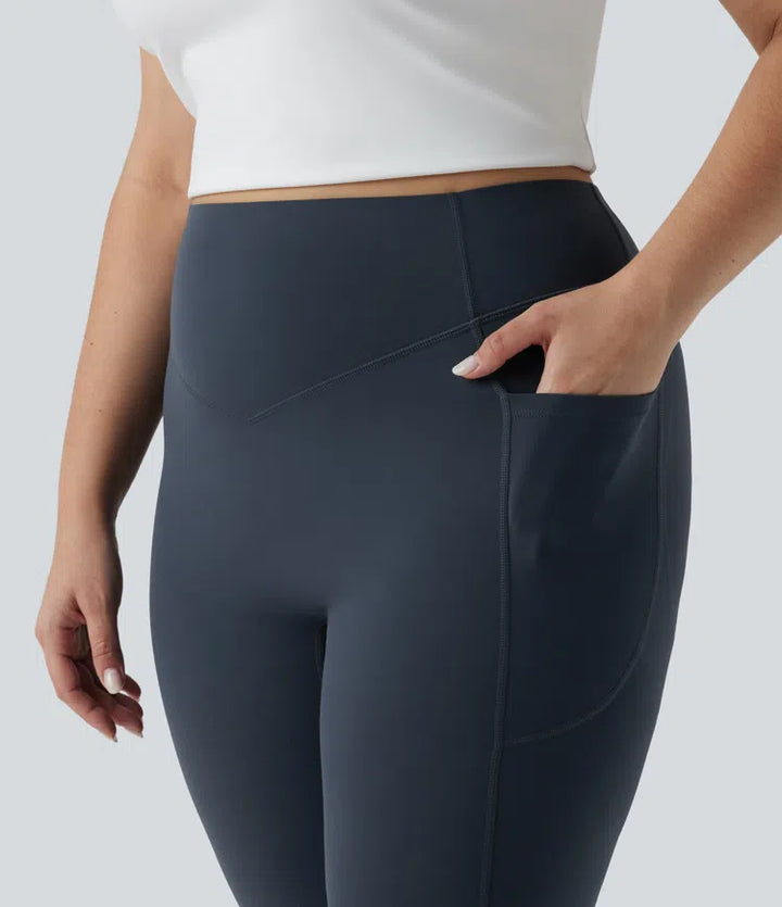 Plus Size Halara UltraSculpt High Waisted Tummy Control Butt Lifting Ruched Yoga Leggings with Pockets