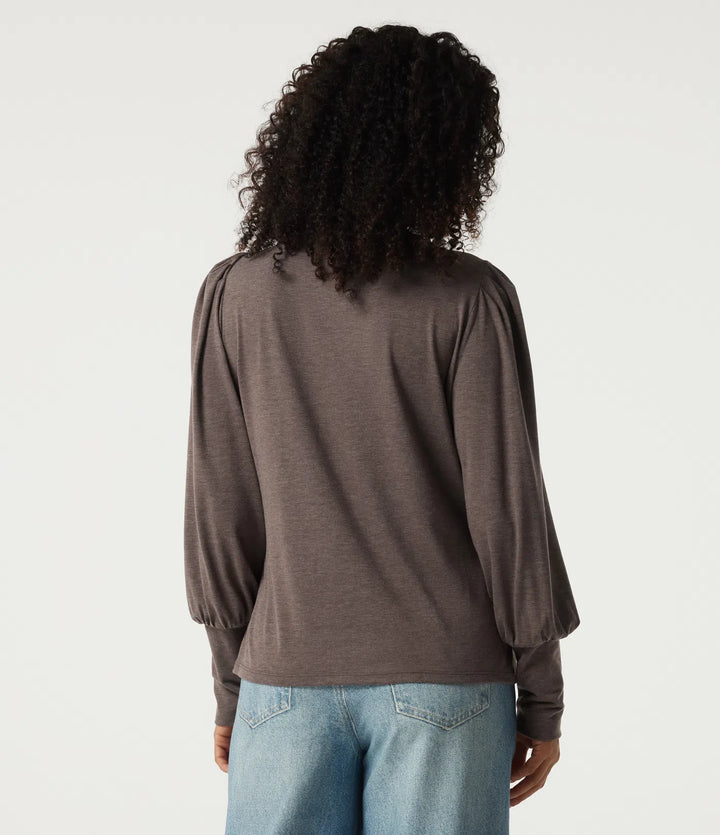 Mock Neck Long Sleeve Relaxed Casual Top