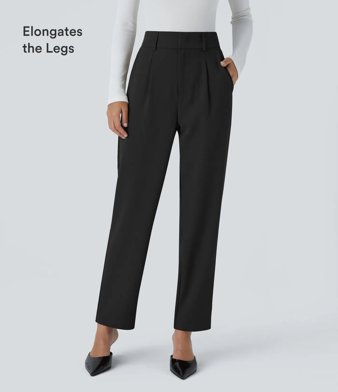 Halara Flex High Waisted Pocket Solid Work Tapered Pants