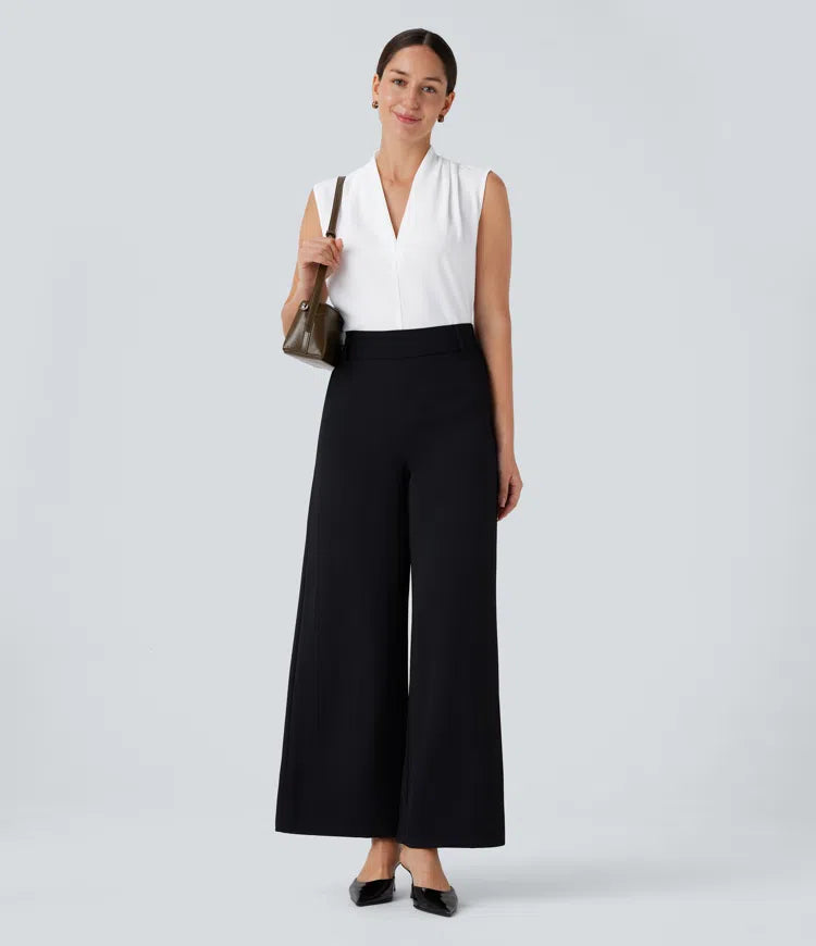 V Neck Sleeveless Work Blouse