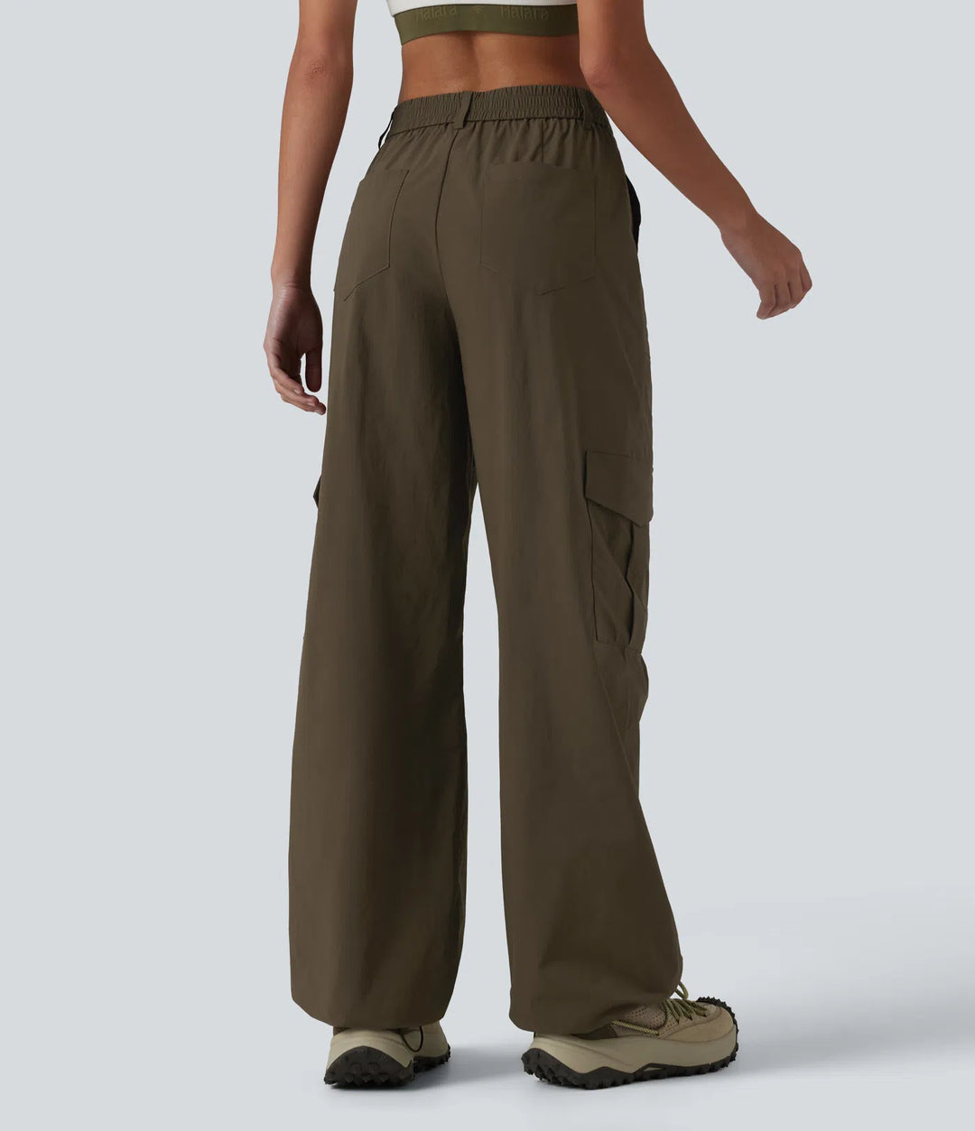 High Waisted Hiking Cargo Straight Leg Pants with Pockets