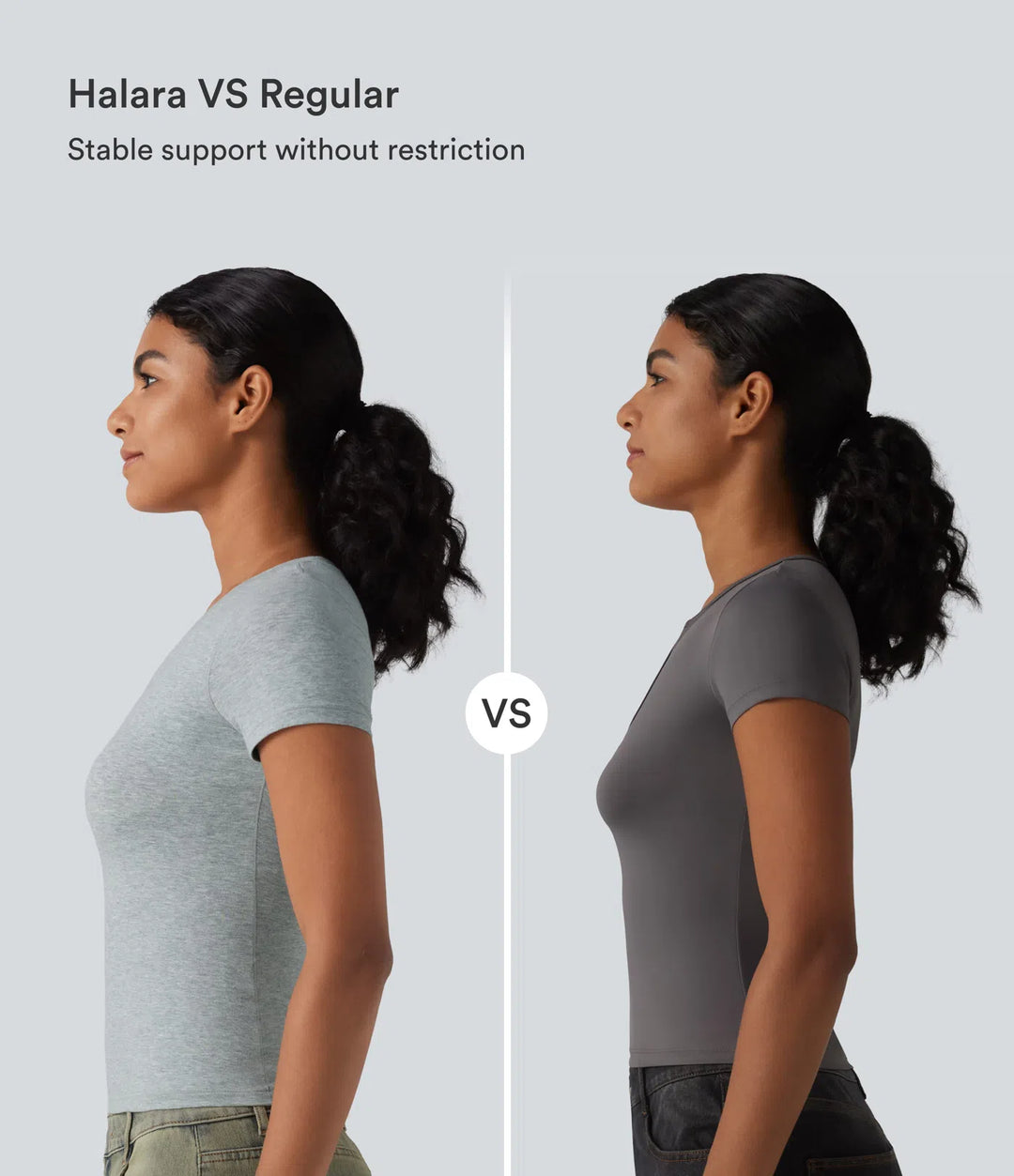 Halara Cotton Jersey Scoop Neck Short Sleeve Built-in Bra Casual T-Shirt B-DD Cups