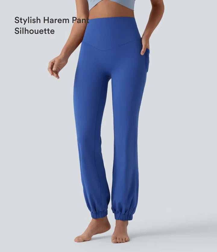 SoftlyZero High Waisted Tummy Control Dance Balloon Joggers with Pockets