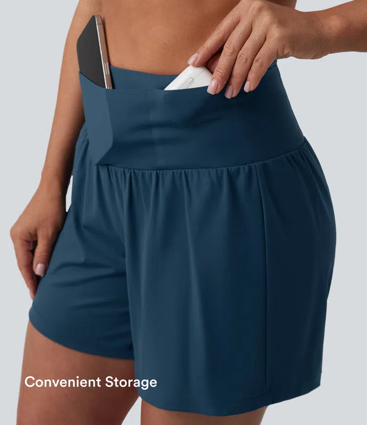 Softlyzero Airy High Waisted Tummy Control 2-in-1 InstantCool Yoga Shorts 5&