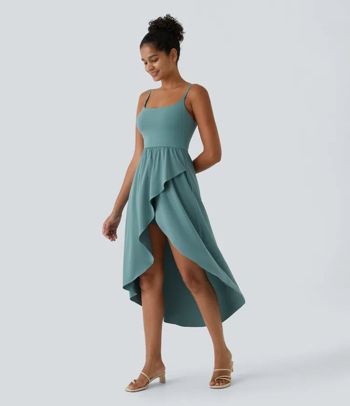 Breezeful High Low 2-Piece Pocket Flowy Midi Quick Dry Casual Dress
