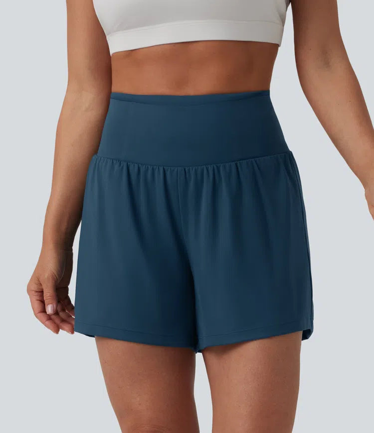 Softlyzero Airy High Waisted Tummy Control 2-in-1 InstantCool Yoga Shorts 5&