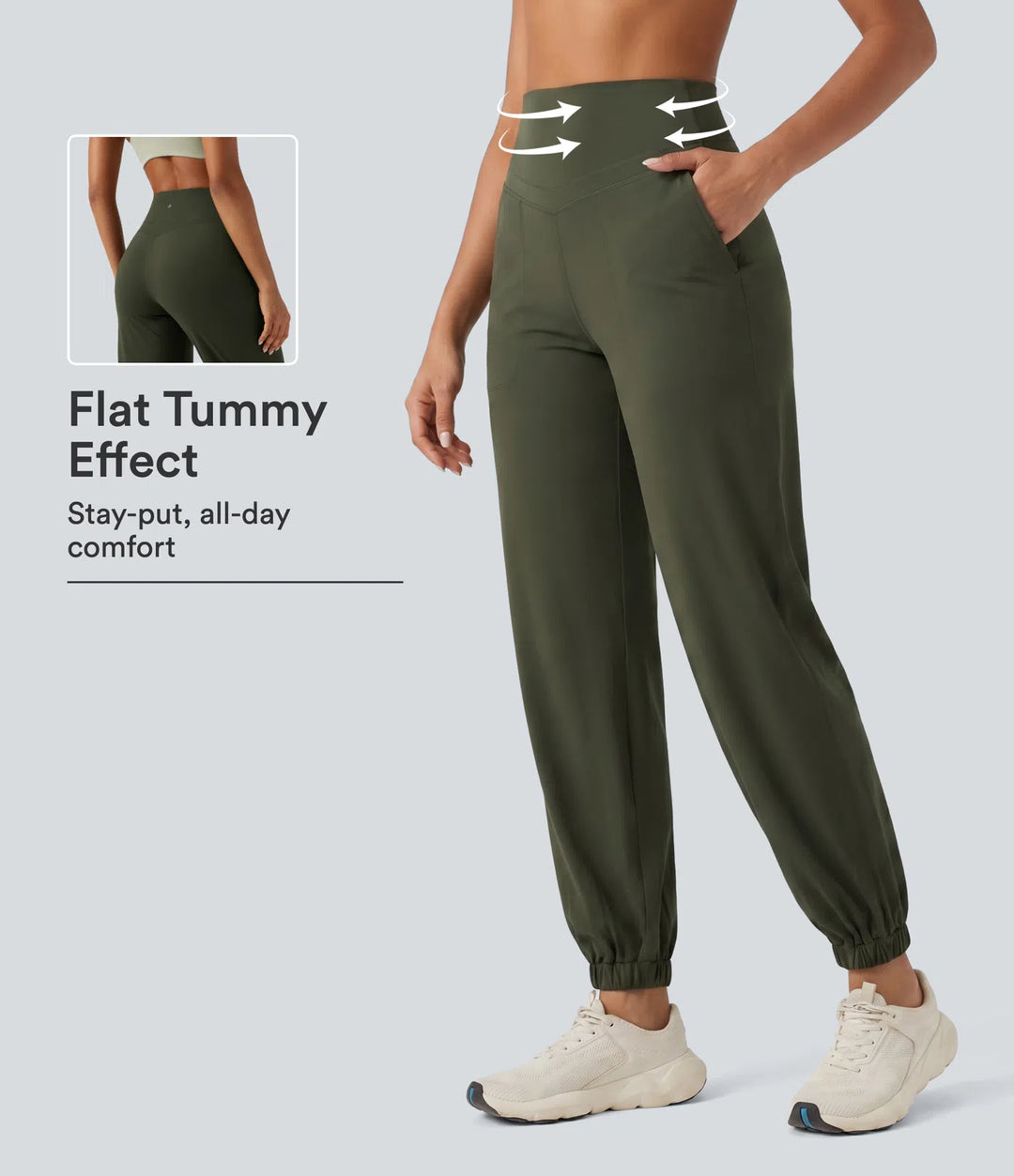 Halara UltraSculpt High Waisted Tummy Control Tapered Yoga Joggers with Pockets