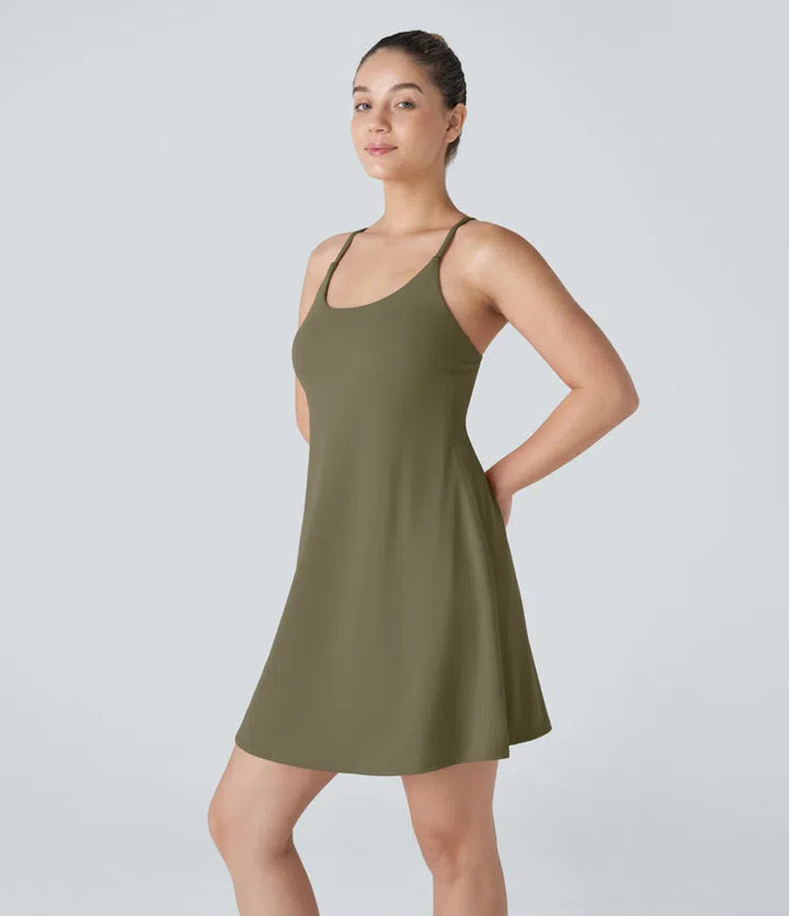 SoftlyZero Plush Backless Active Dress-Longer Length-Easy Peezy Edition