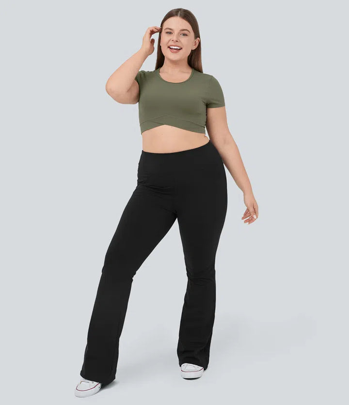 DayStretch High Waisted Pocket Flare Yoga Plus Size Leggings