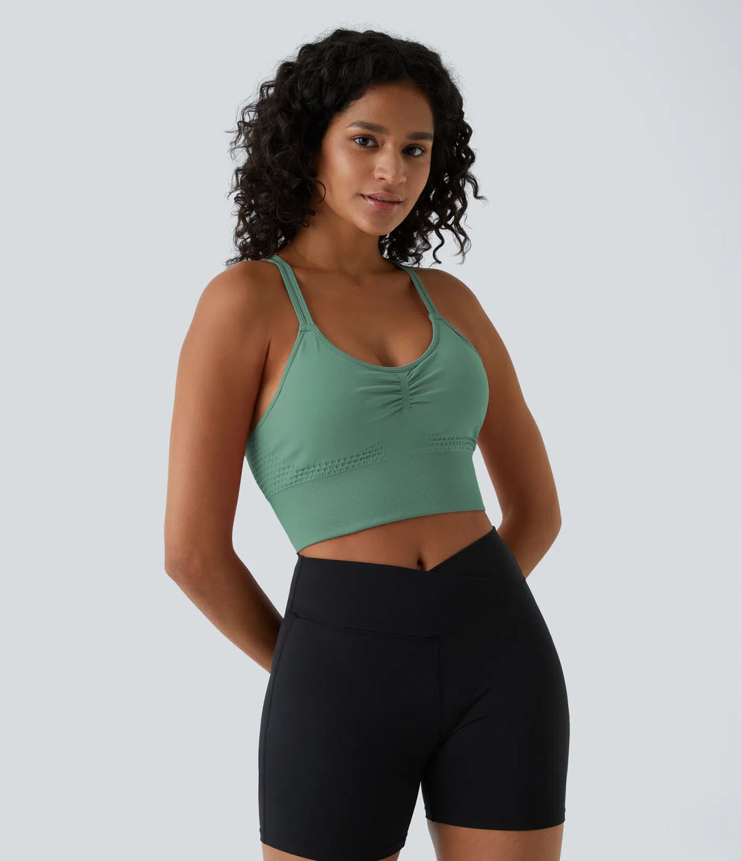 OneForm Seamless Flow Low Support Ruched Double Straps Sports Bra A-D Cups