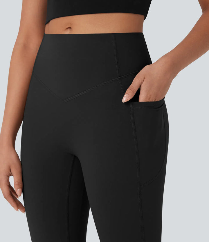 Halara UltraSculpt High Waisted Scrunch Butt Lifting Tummy Control Side Pocket Shaping Workout Biker Shorts 9&