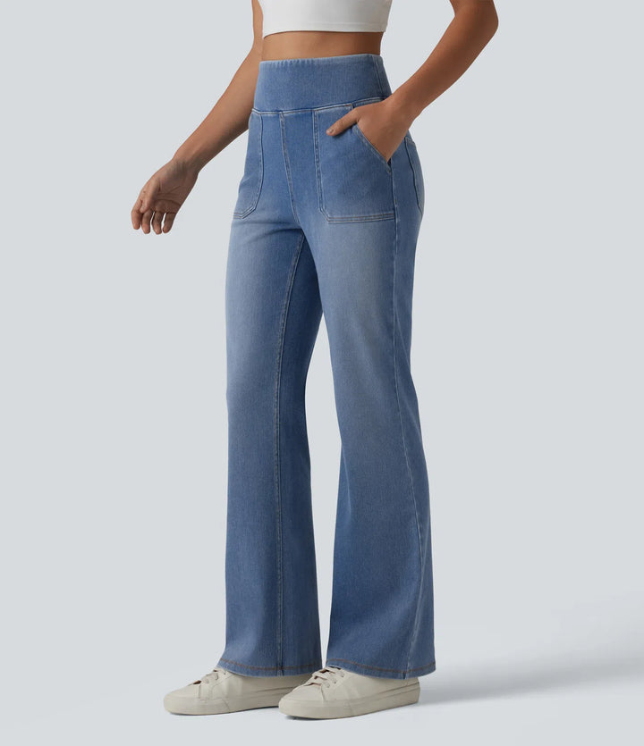 Halara Flex High Waisted Tummy Control Bootcut Casual Jeans with Pockets