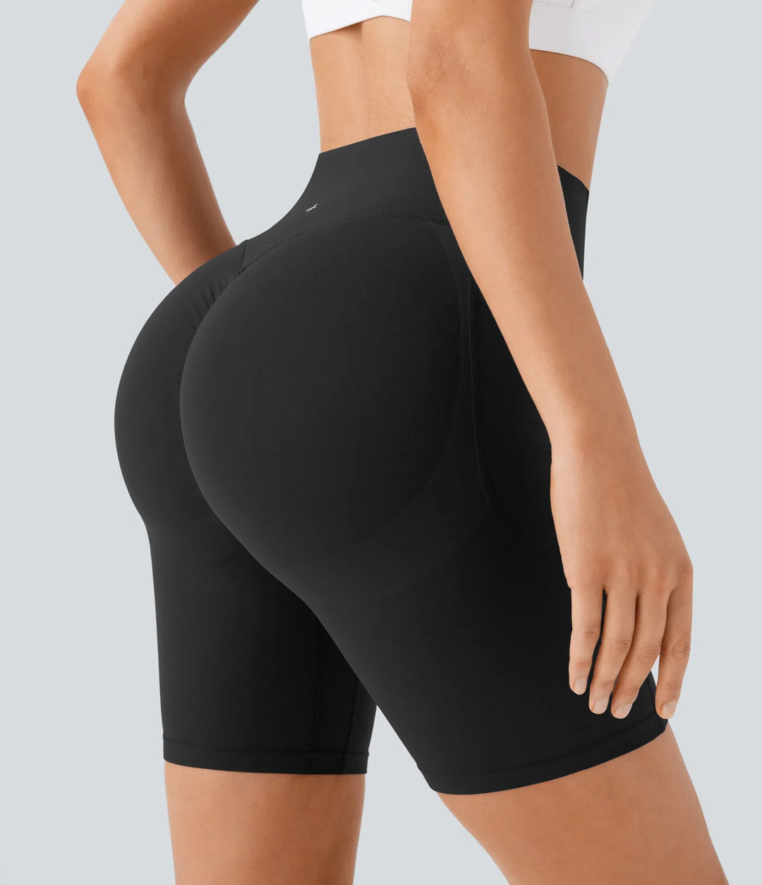 Halara UltraSculpt High Waisted Scrunch Butt Lifting Tummy Control Side Pocket Shaping Workout Biker Shorts 7&