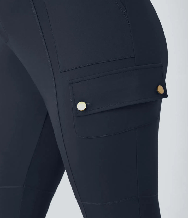 DayStretch High Waisted Zipper Pockets Solid Slim Hiking Plus Size Cargo Pants