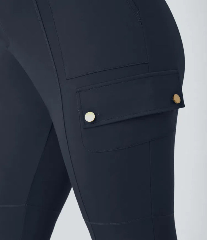 DayStretch High Waisted Zipper Pockets Solid Slim Hiking Plus Size Cargo Pants
