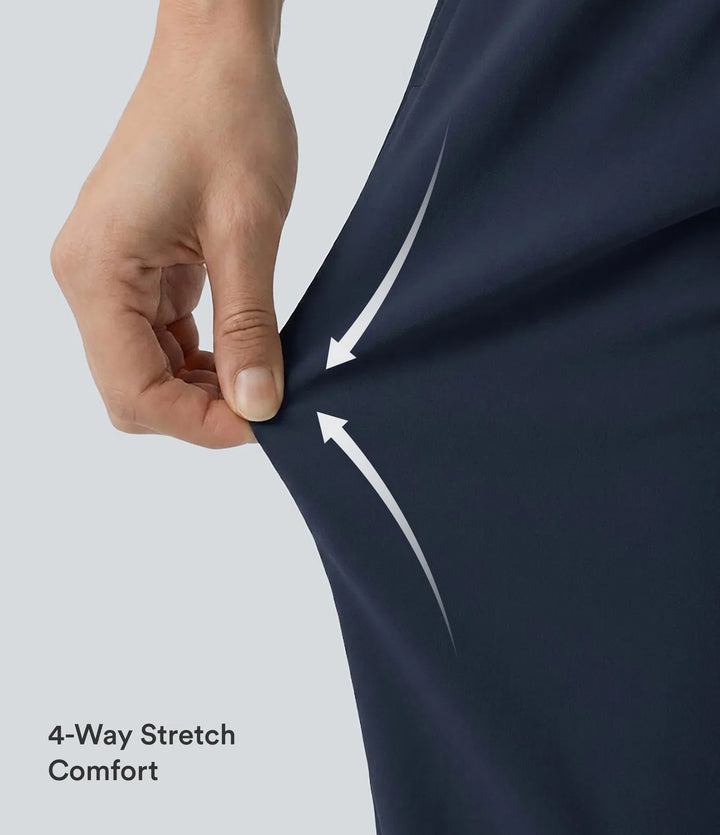 DayStretch High Waisted Barrel Leg Casual Pants with Pockets