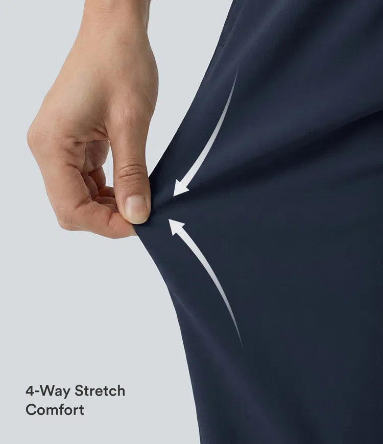 DayStretch High Waisted Barrel Leg Casual Pants with Pockets