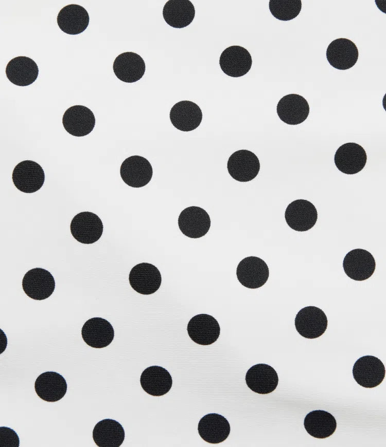 Ultra High-Waist Tummy Control Curved Hem 2-in-1 Polka Dot Golf Mini Skirt with Pockets