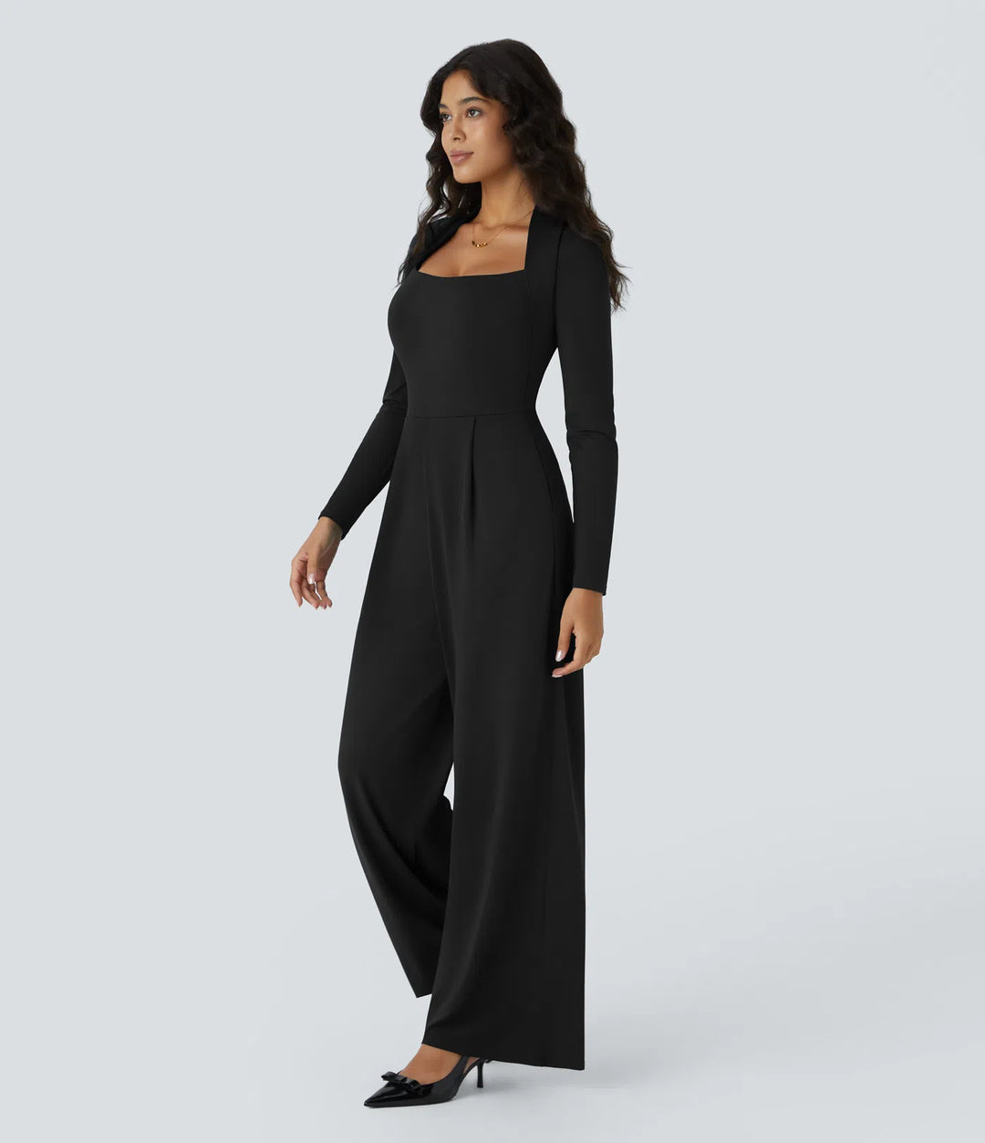 Long Sleeve Pocket Wide Leg Jumpsuit-Easy Peezy