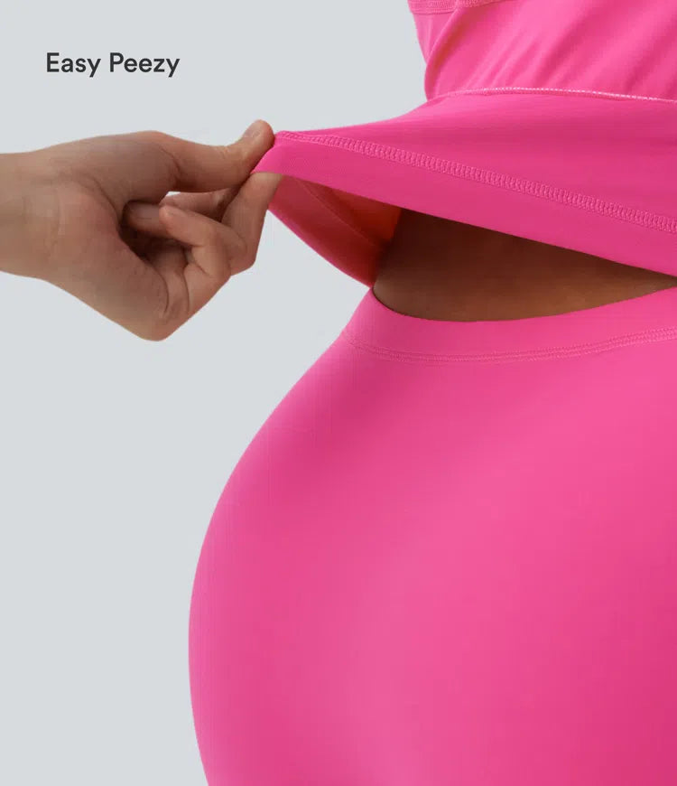 SoftlyZero Airy 2-in-1 Cool Touch Mini Dance Active Dress with Pockets-Easy Peezy Edition-Longer Length