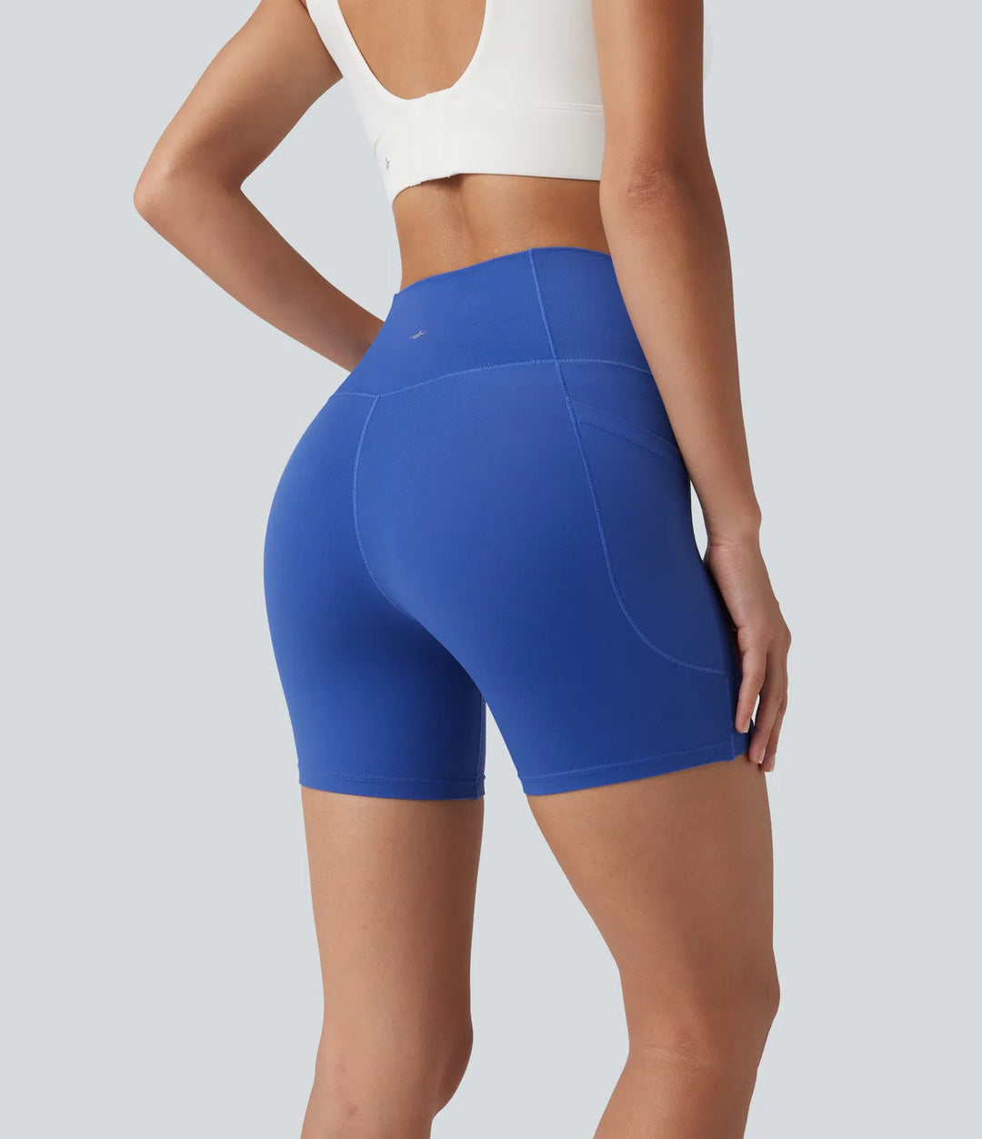 SoftlyZero High Waisted Crossover Yoga Biker Shorts 5&