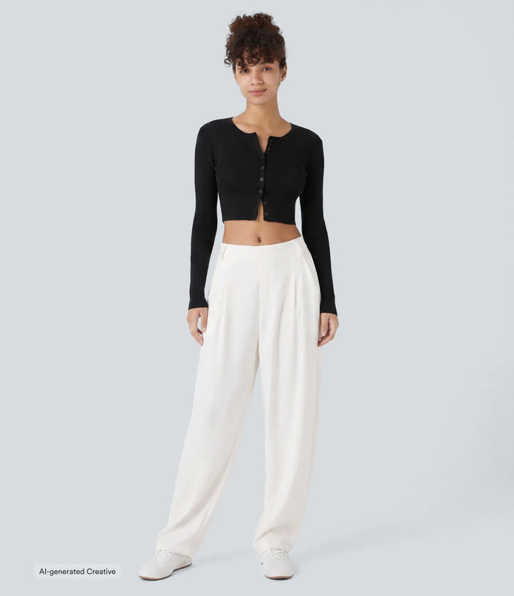 Mid Rise Pocket Barrel Leg Baggy Work Pants