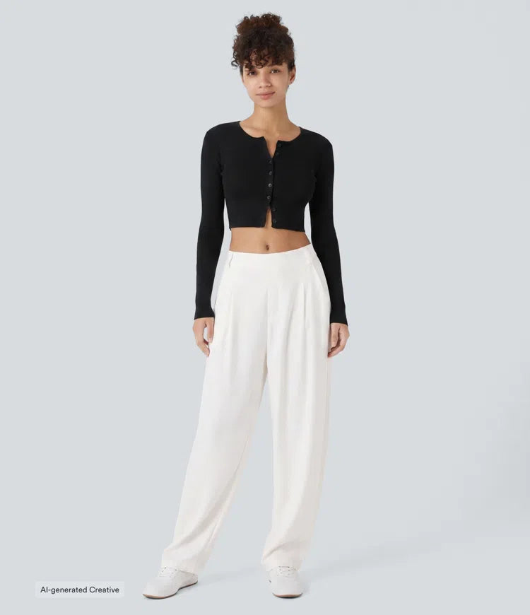 Mid Rise Pocket Barrel Leg Baggy Work Pants