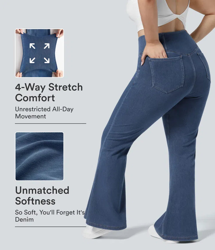 Halara Flex High Waisted Crossover Pocket Washed Casual Plus Size Jeans