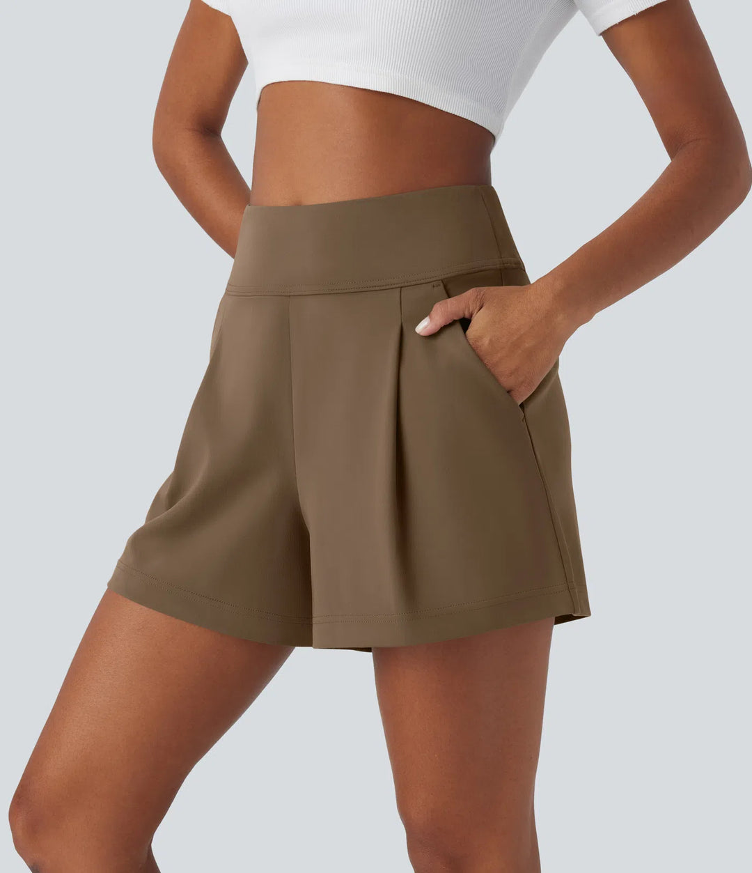 DayStretch High Waisted Work Baggy Shorts 4&